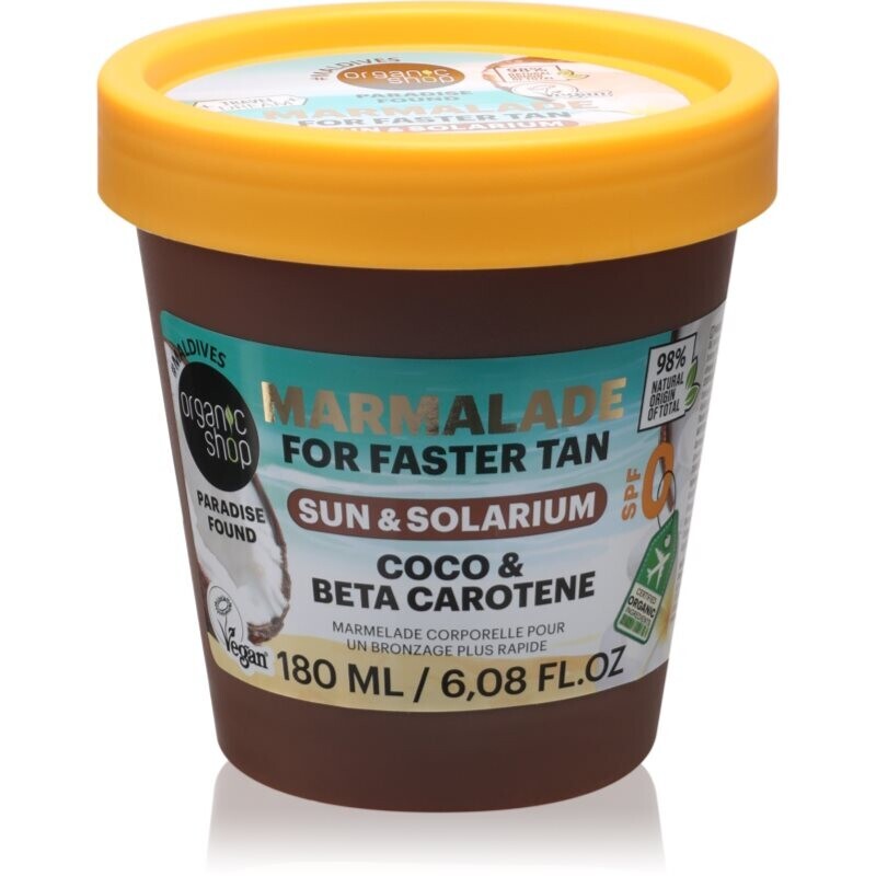 Organic Shop Paradise Found Coco & Beta Carothene telové maslo pre podporu opálenia 180 ml