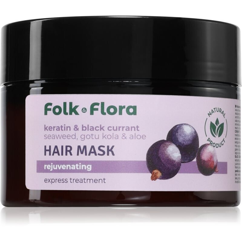 Folk & Flora Keratin & Black Currant regeneračná maska na vlasy 200 ml