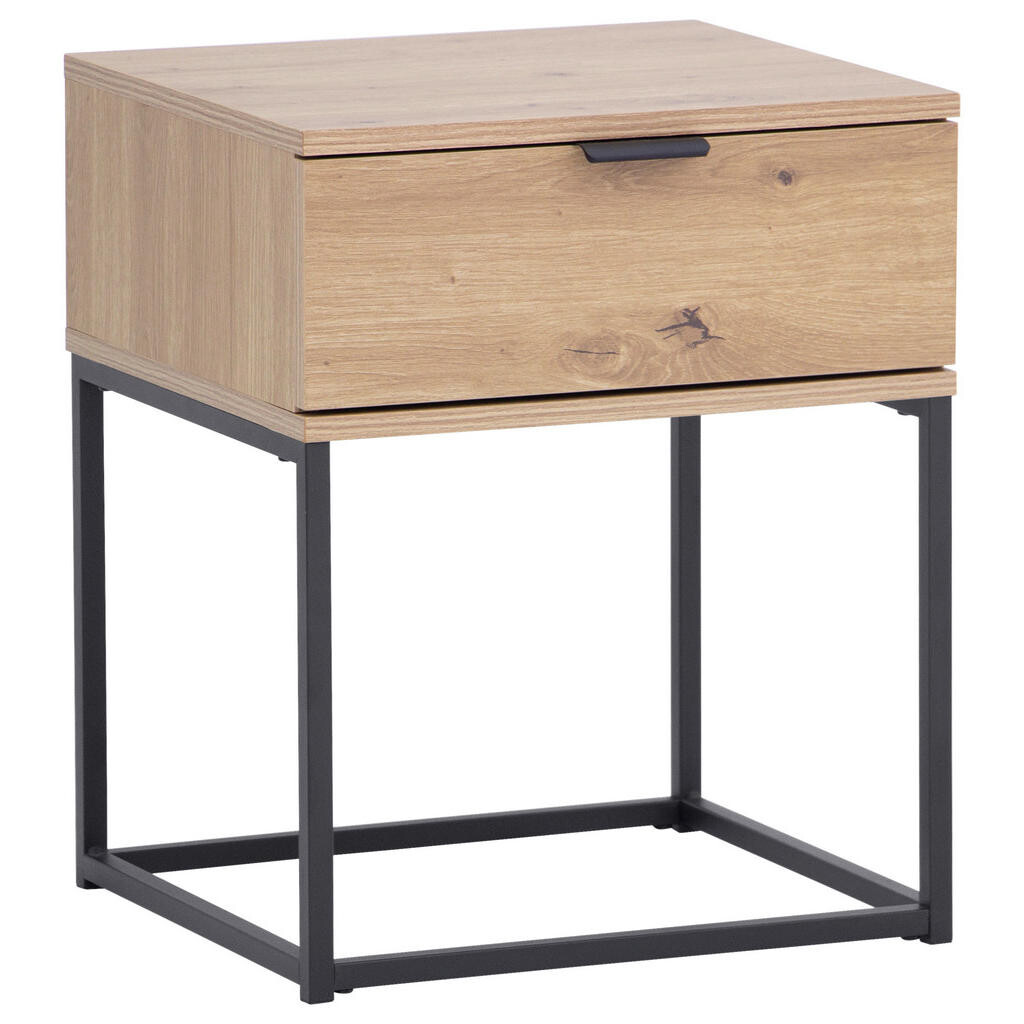 Boxxx NOČNÝ STOLÍK, čierna, farba duba, 42,5/52/38,5 cm