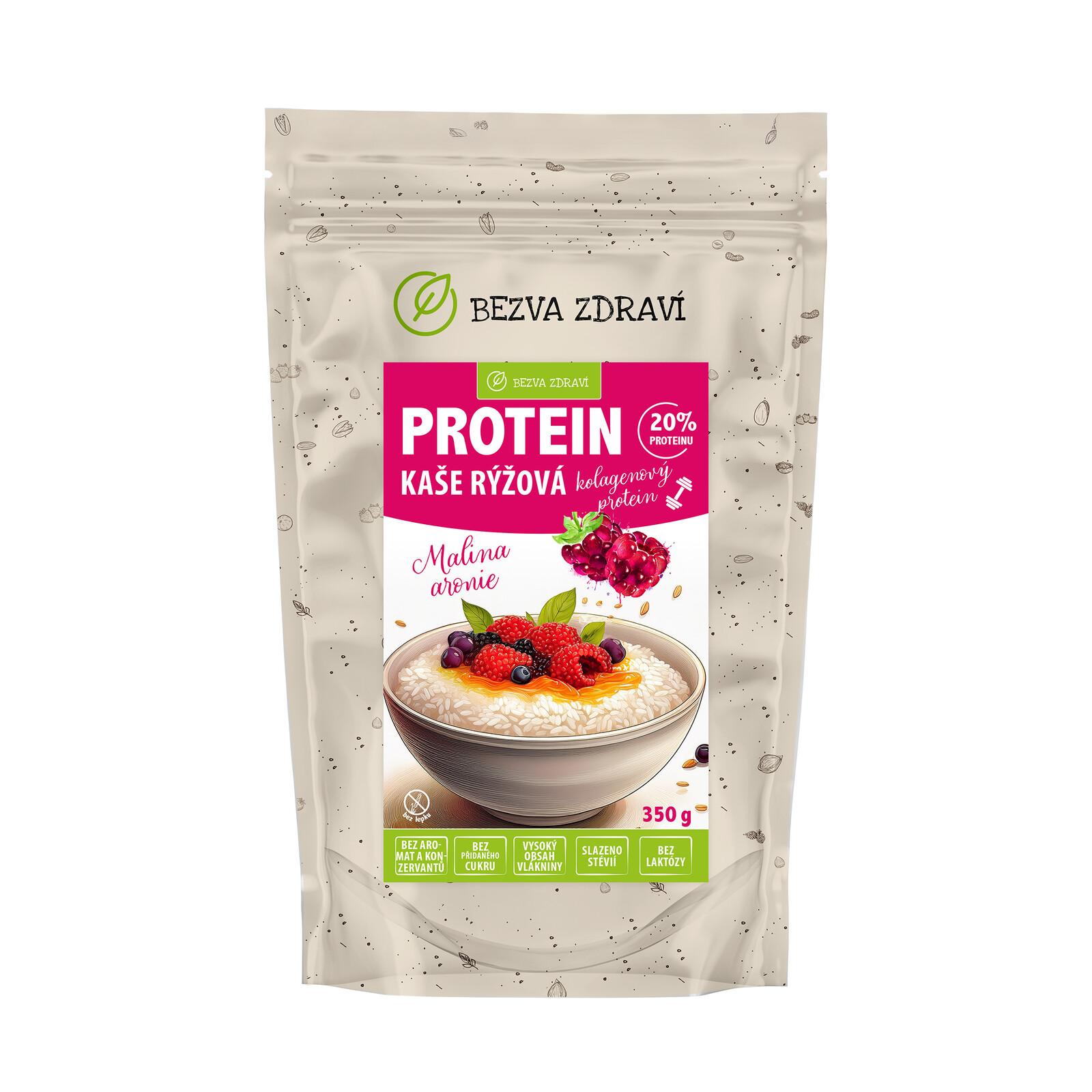 BEZVA MÜSLI Proteínová ryžová kaša s malinou 350 g