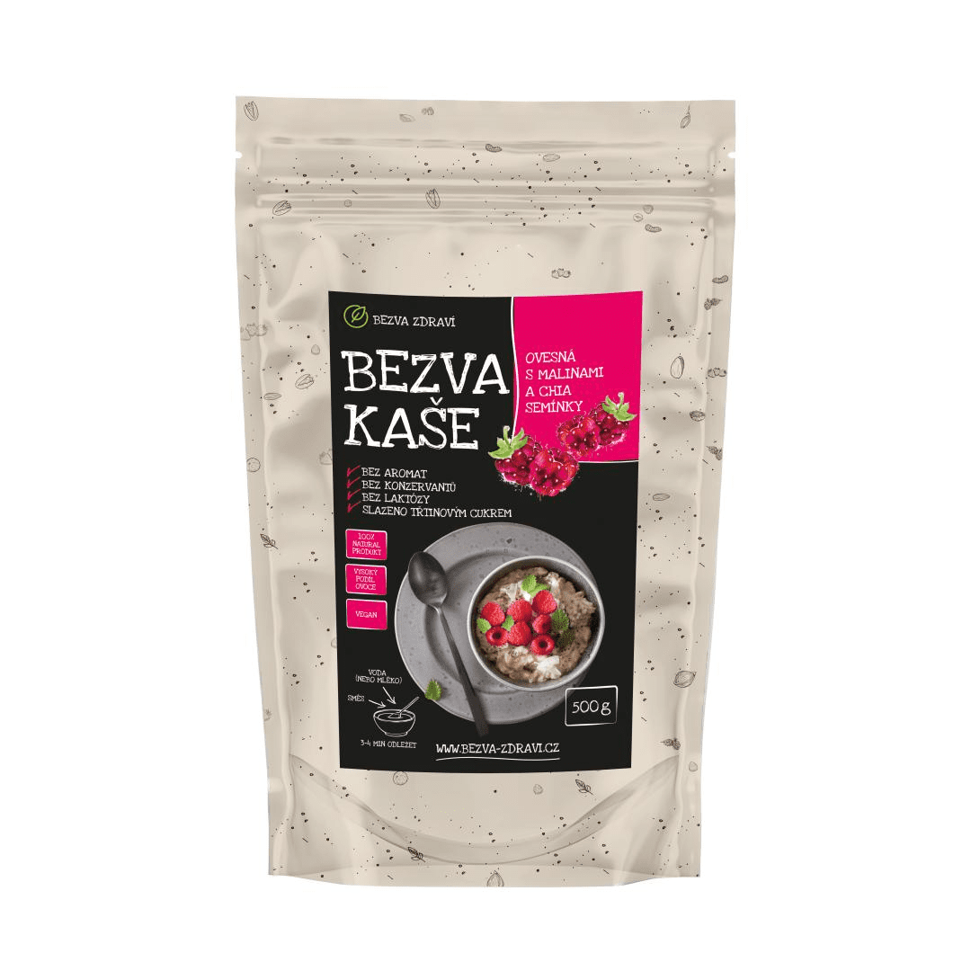 BEZVA MÜSLI Ovsená kaša s malinami a chia 500 g