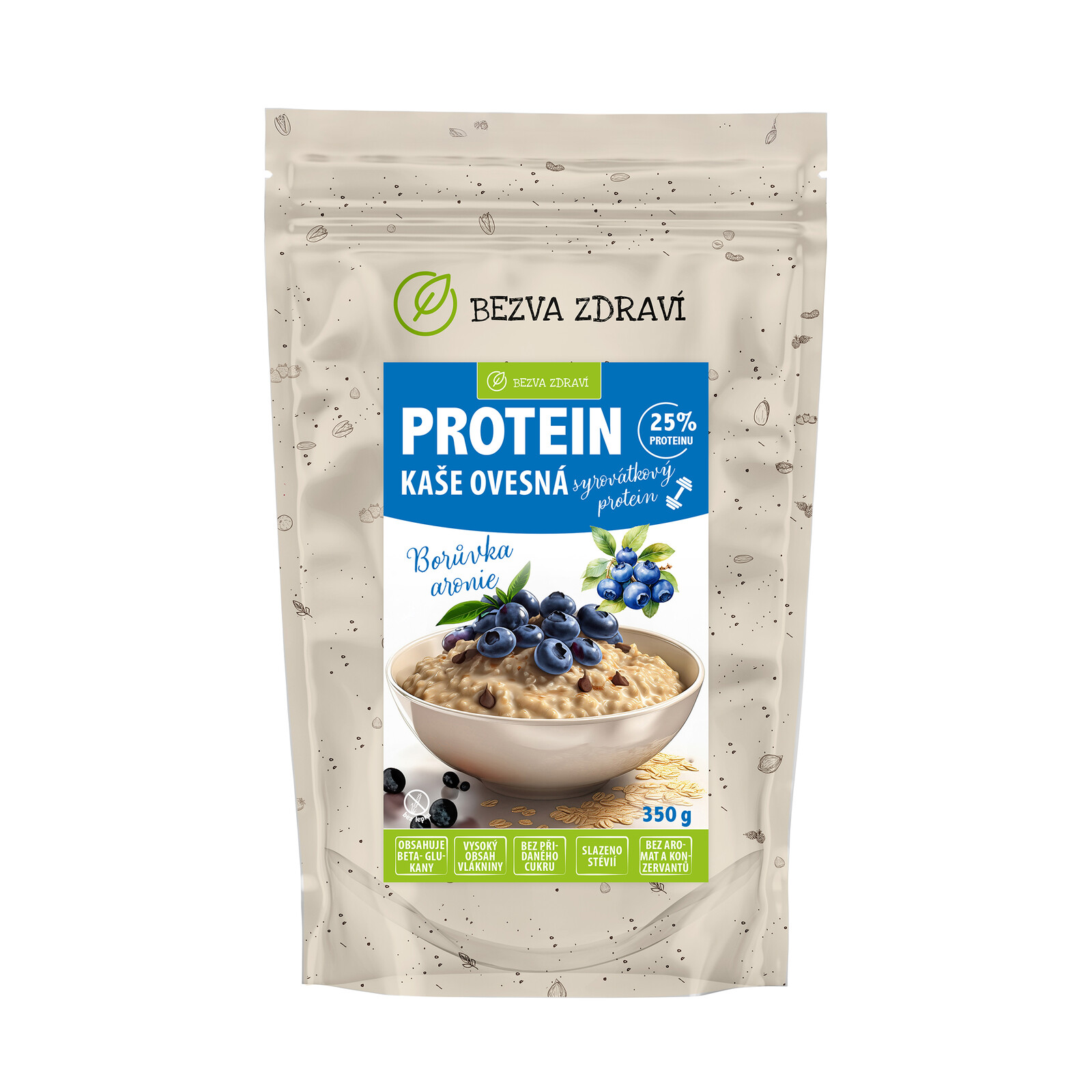 BEZVA MÜSLI Proteínová ovsená kaša s čučoriedkami 350 g