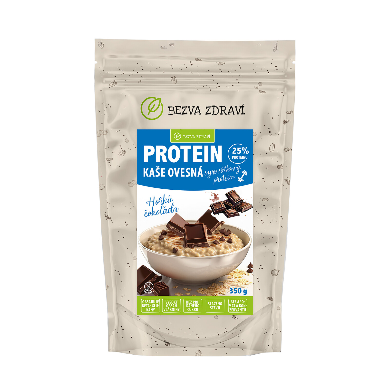 BEZVA MÜSLI Proteínová ovsená kaša s čokoládou 350 g