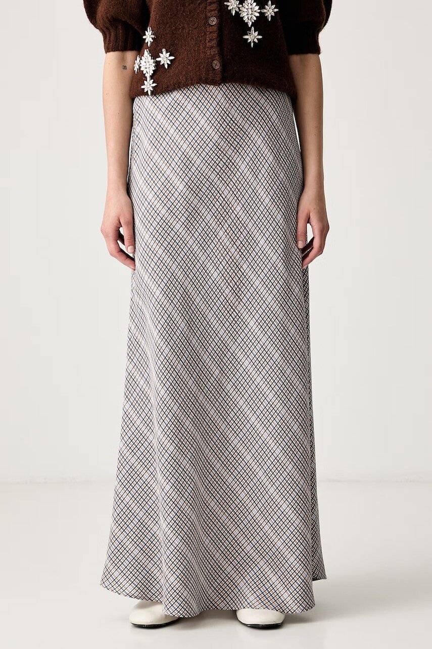 MUNTHE rozšírená sukňa s viskózou BARDOT