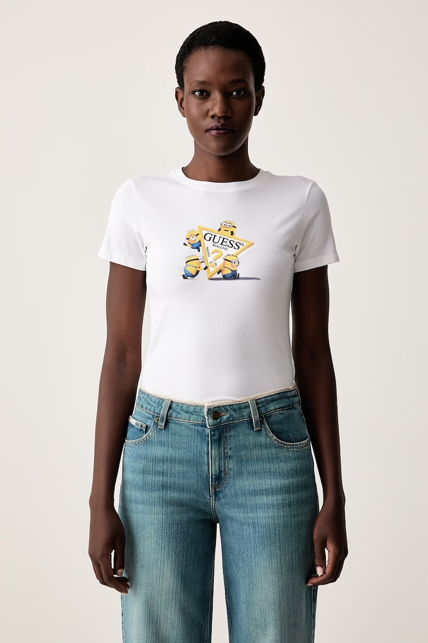 Guess Jeans tričko dámske bavlnené s elastanom X MINIONS