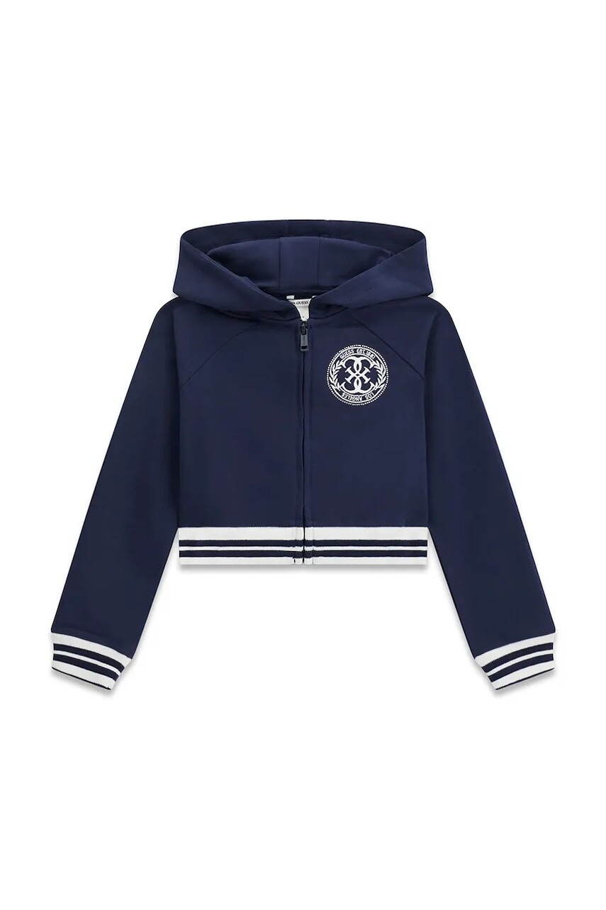 Guess mikina na zips s kapucňou detská bavlnená