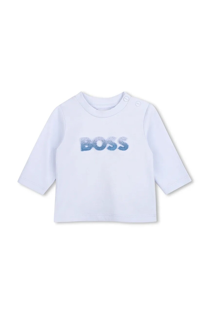 BOSS tričko s dlhým rukávom dojčenské bavlnené