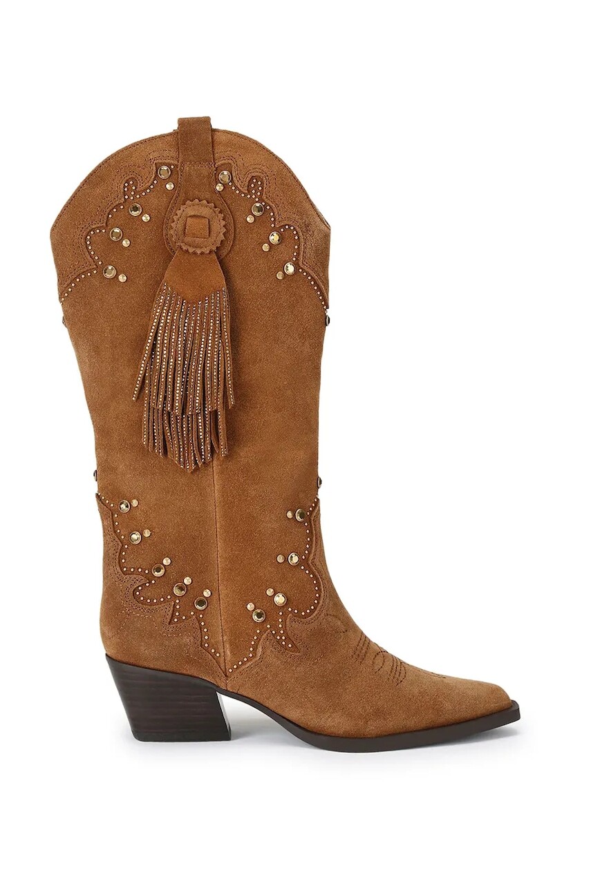 Kurt Geiger London kovbojské čižmy dámske semišové Oxford Western Tassel