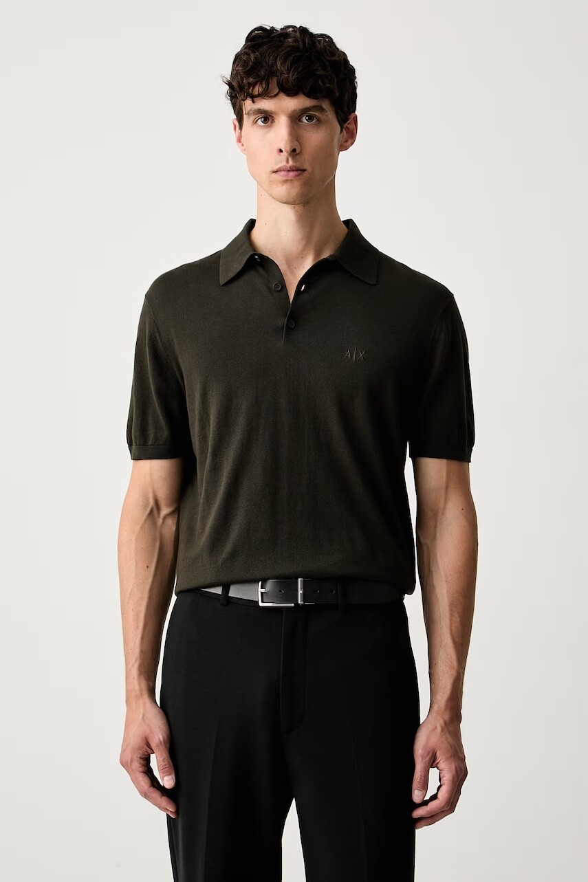 Armani Exchange úpletové polo tričko pánske bavlnené