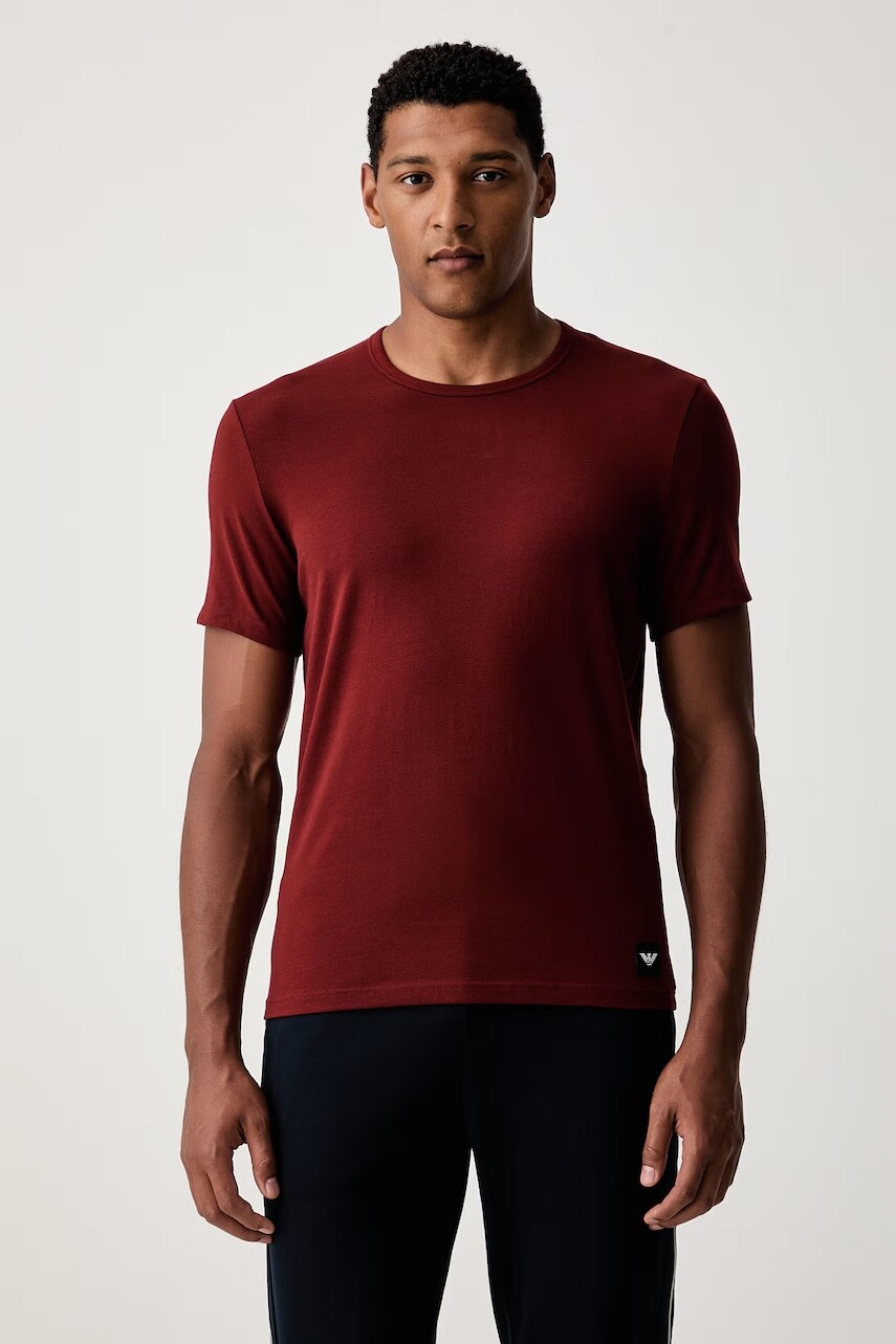 Emporio Armani Underwear tričko pánske bavlnené s elastanom 2-pak