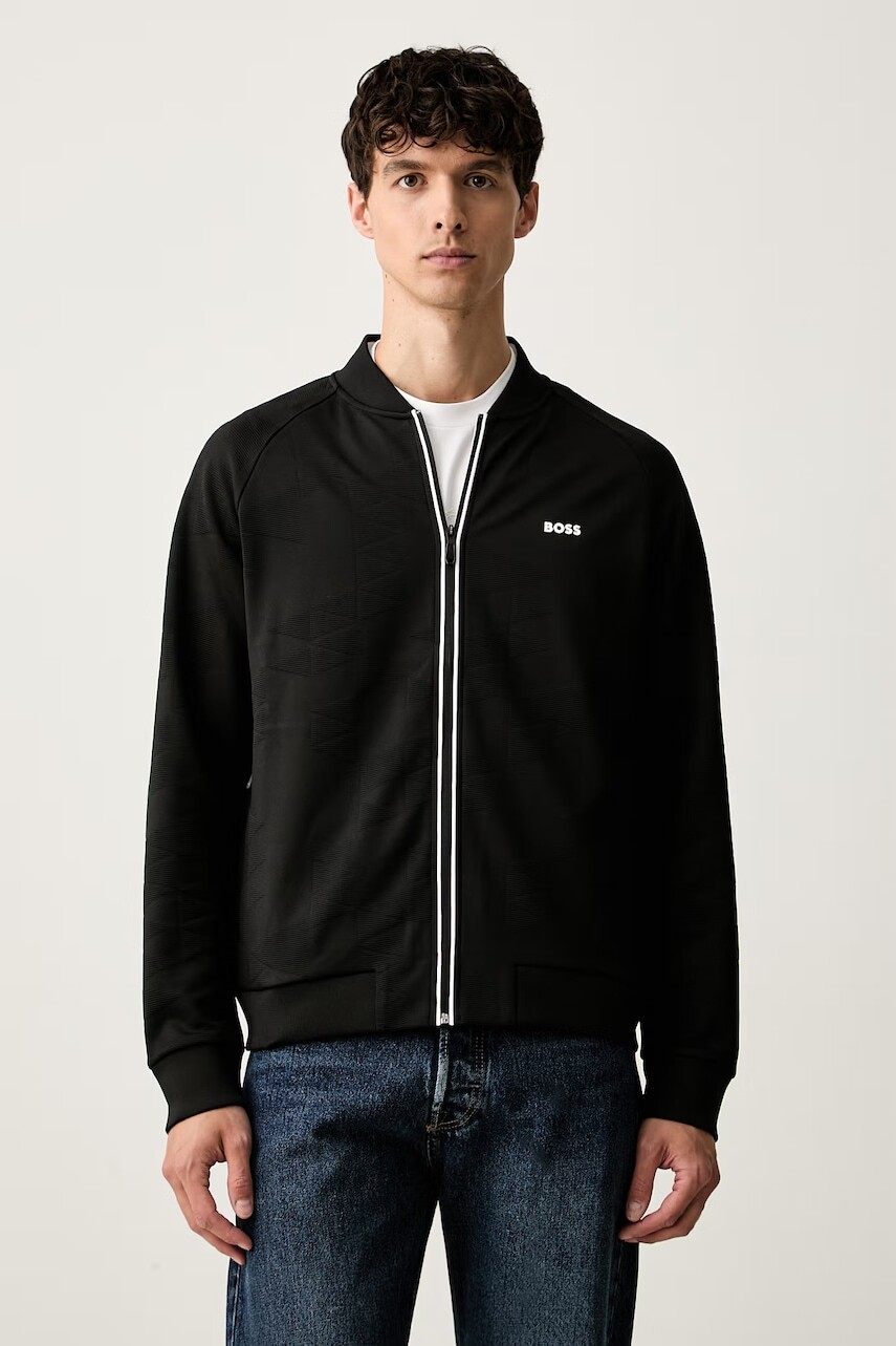 BOSS Green mikina na zips pánska SW_Network JQ FZ