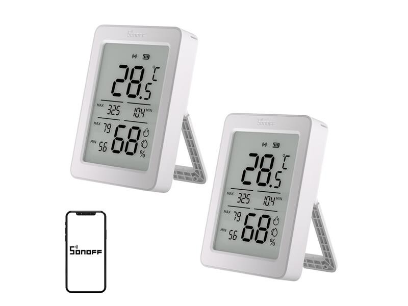 Inteligentný senzor teploty a vlhkosti SONOFF SNZB-02DR2 ZigBee, 2 ks