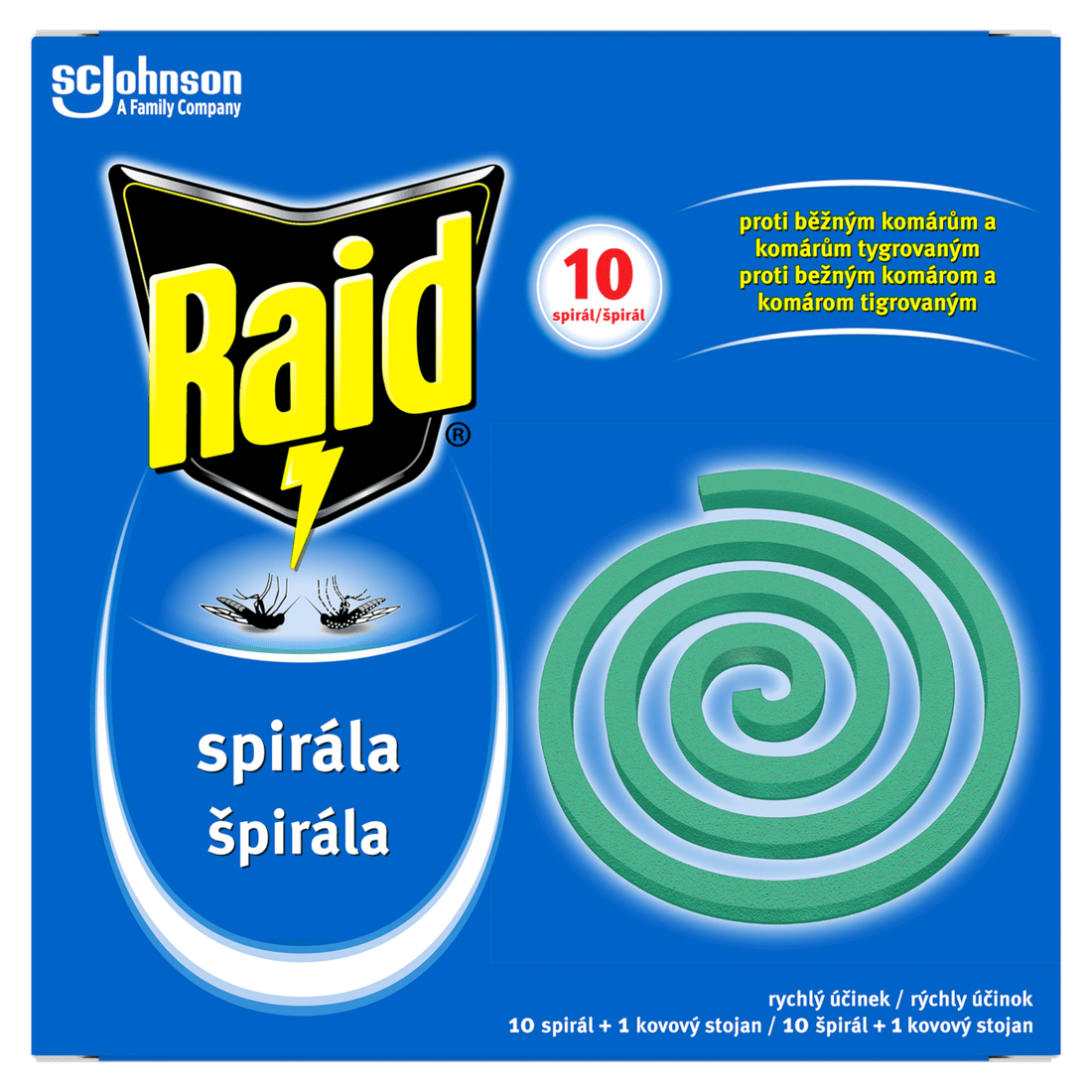 RAID insekticídna špiráľa proti komárom 10 ks
