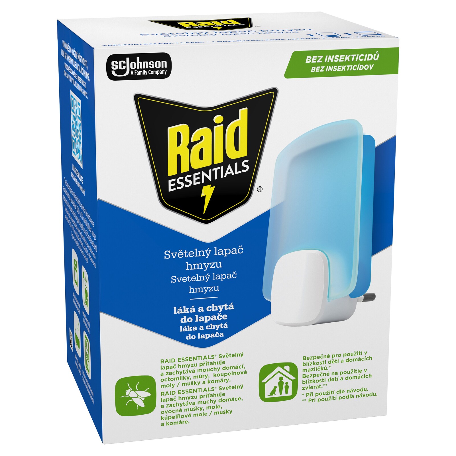 RAID Essentials Svetelný lapač hmyzu s náplňou 1 ks