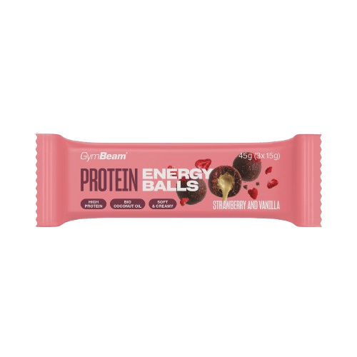GYMBEAM Protein energy balls jahoda vanilka 45 g