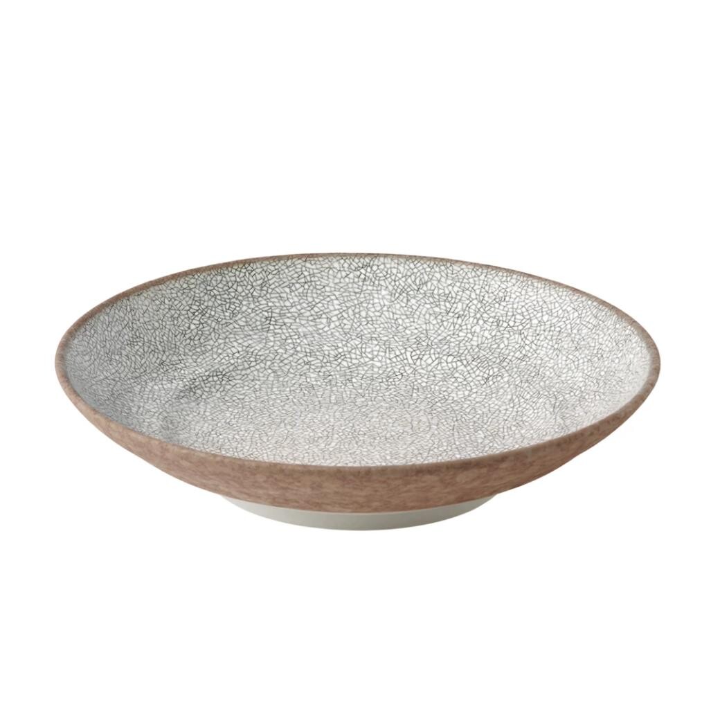 Jedálenská misa CRAZED GREY 23 cm, 500 ml, hnedá, keramika, MIJ