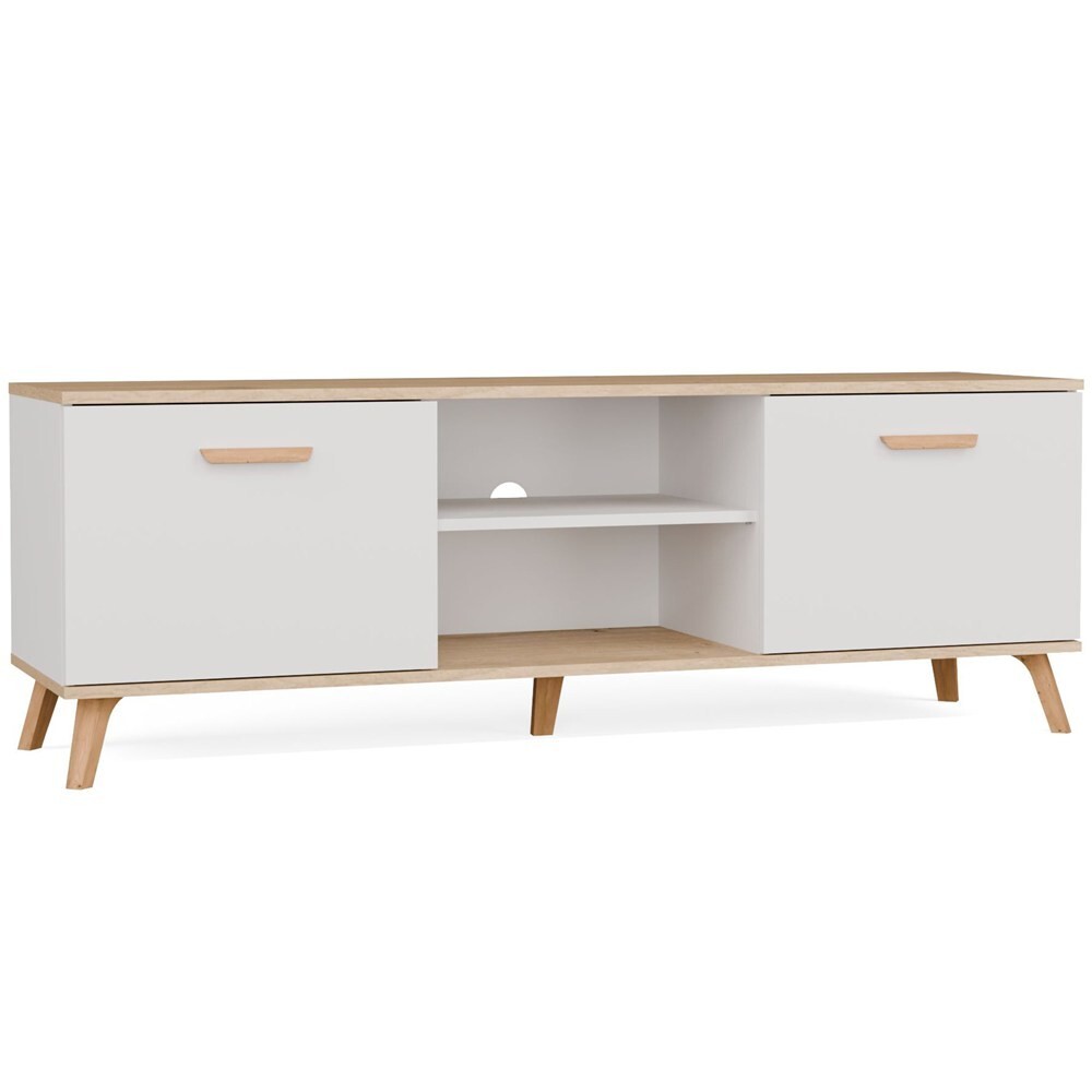 TV stolek Olympo 150 cm bílý/dub Artisan