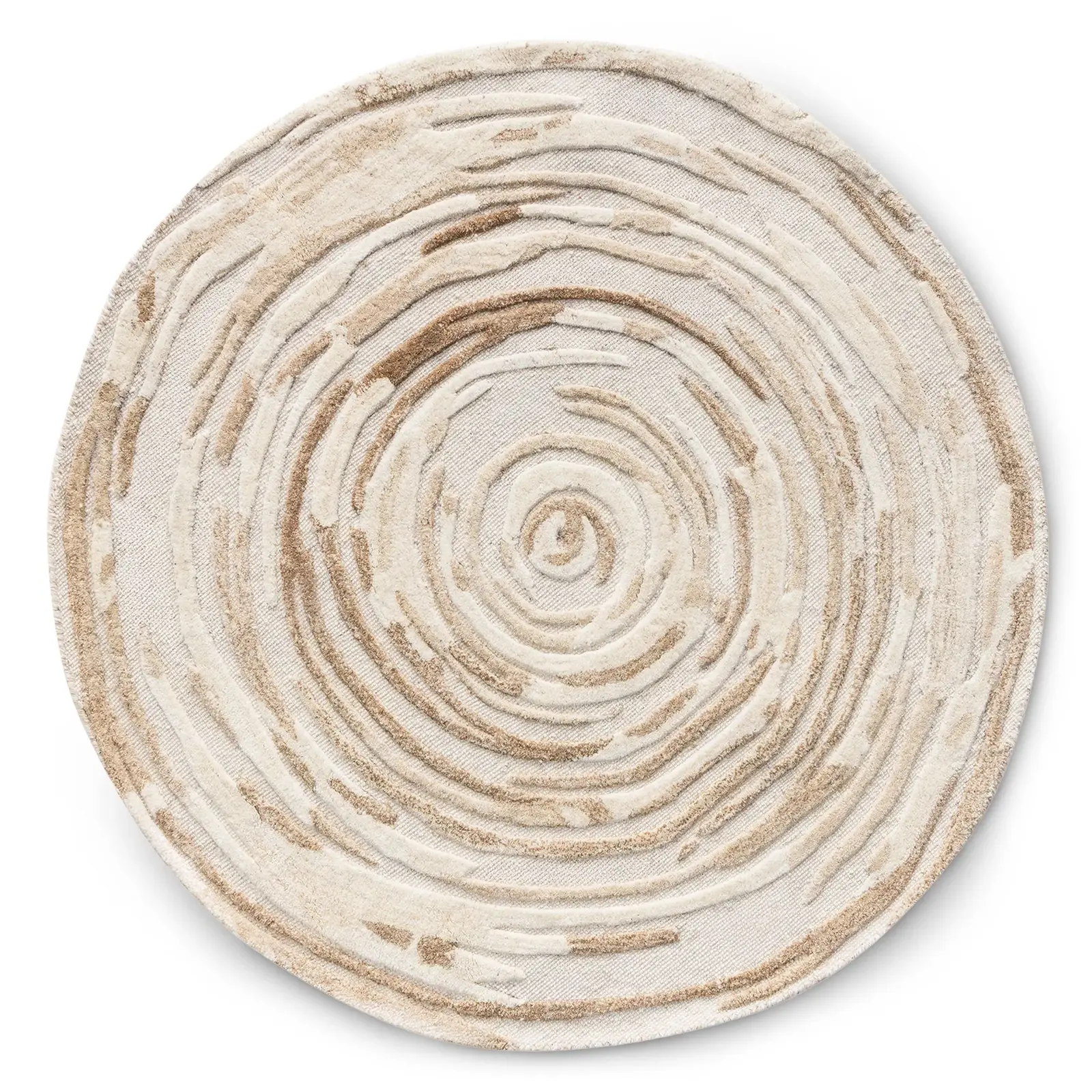 Vlněný kulatý koberec Noe 120 cm béžový/krémový