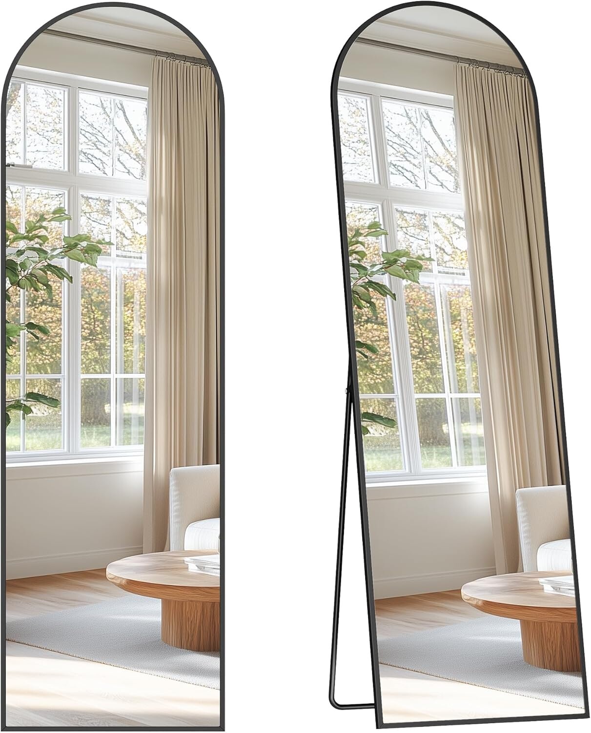Volně stojící zrcadlo Bleer 150 cm černé V