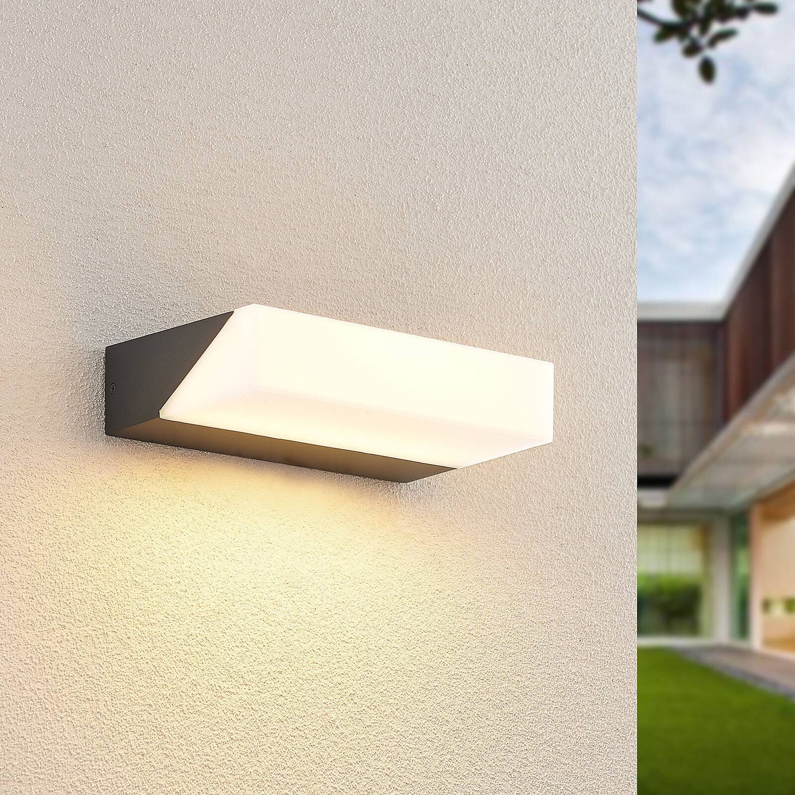 Lucande LED vonkajšie nástenné svietidlo Golnar, antracit, 25 cm
