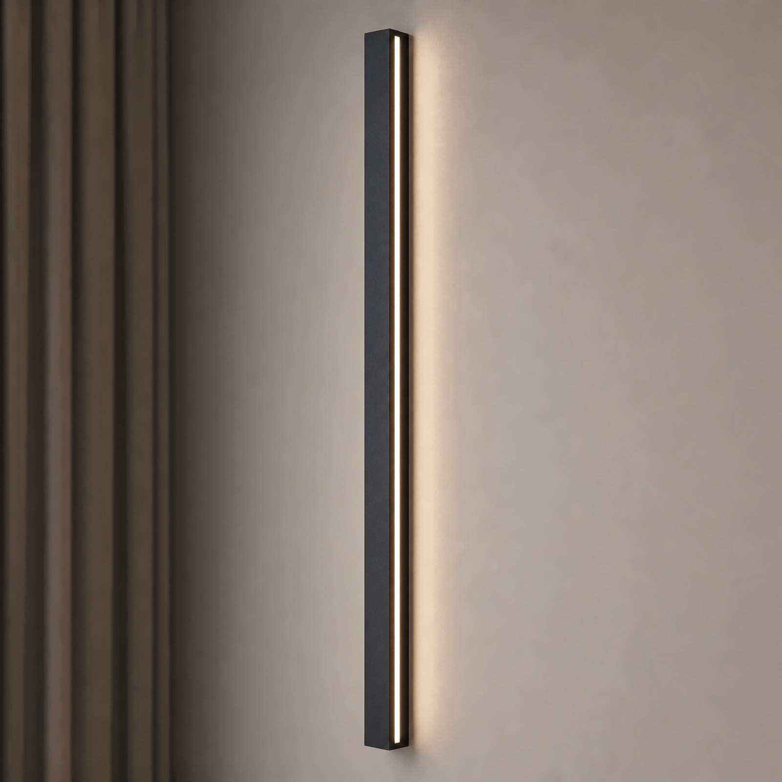 Lucande LED nástenné svetlo Kinsley, 90 cm, čierna, stmievateľné, CCT