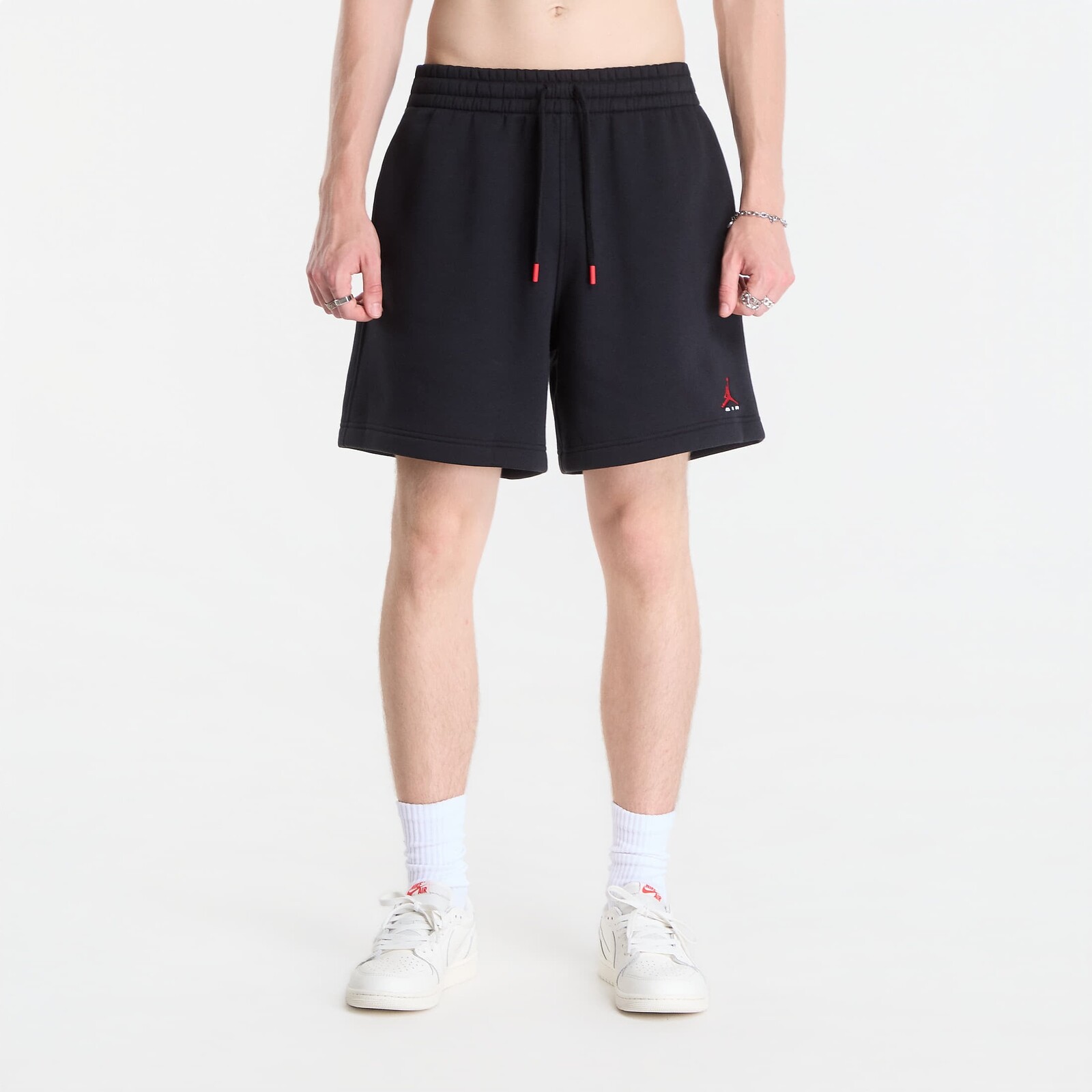 Šortky Jordan Brooklyn Fleece Men's Shorts Black/ University Red XXL
