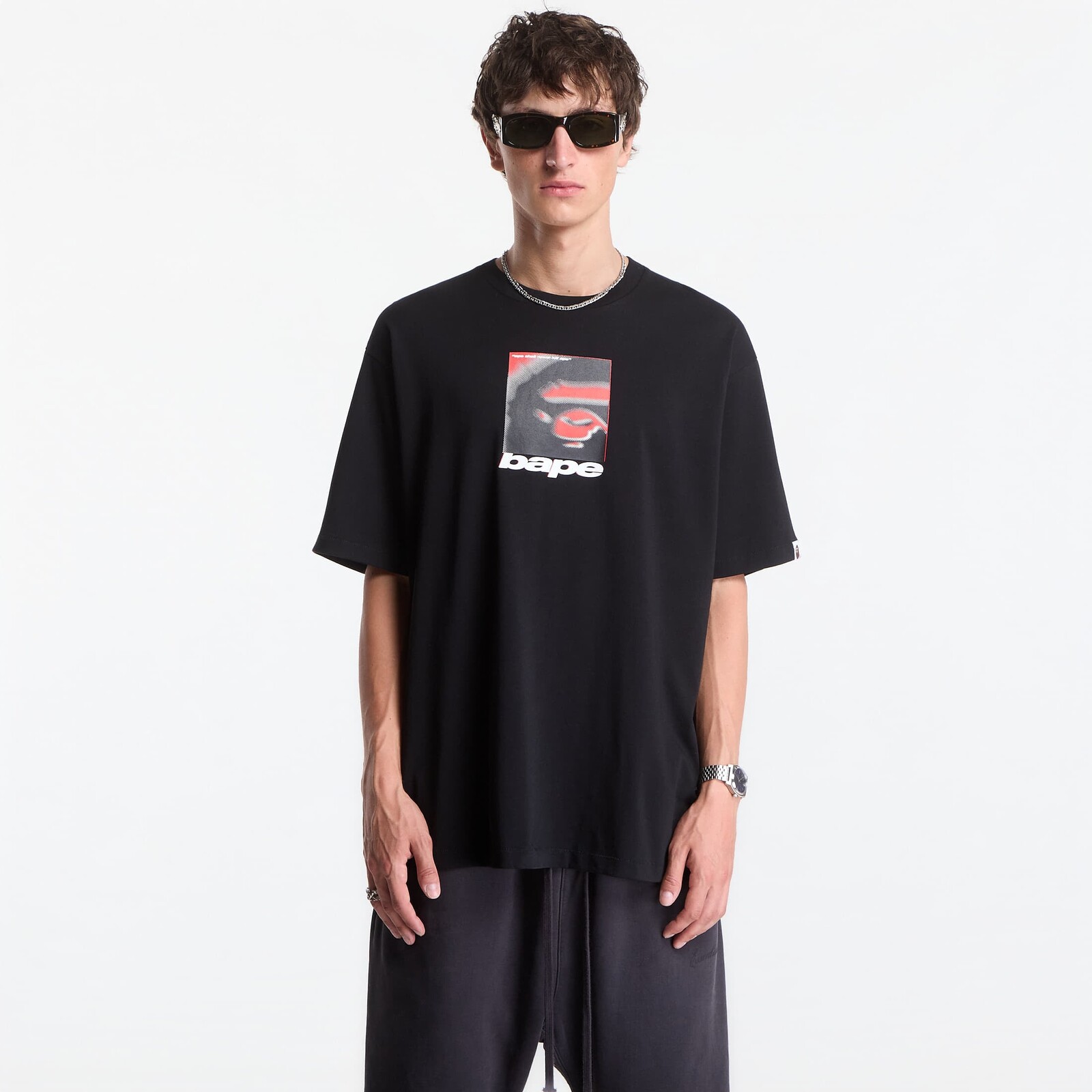 Tričko A Bathing Ape Spray Ape Head Box Relaxed Fit Tee UNISEX Black XXL