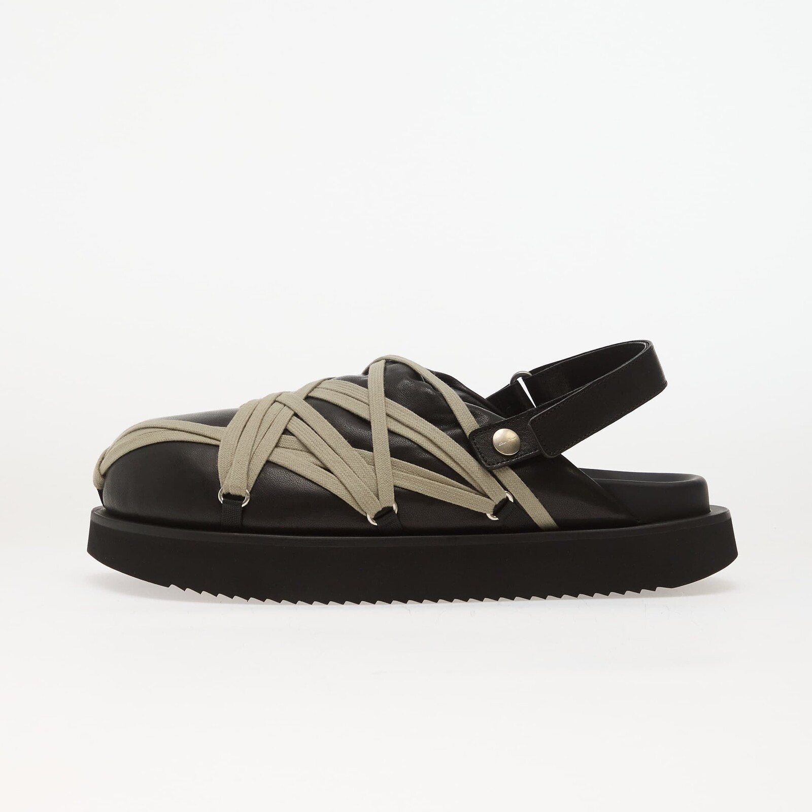 Tenisky Rick Owens DRKSHDW Leather Padded Sandals - Padded Megalace Platform Black/ Pearl EUR 41
