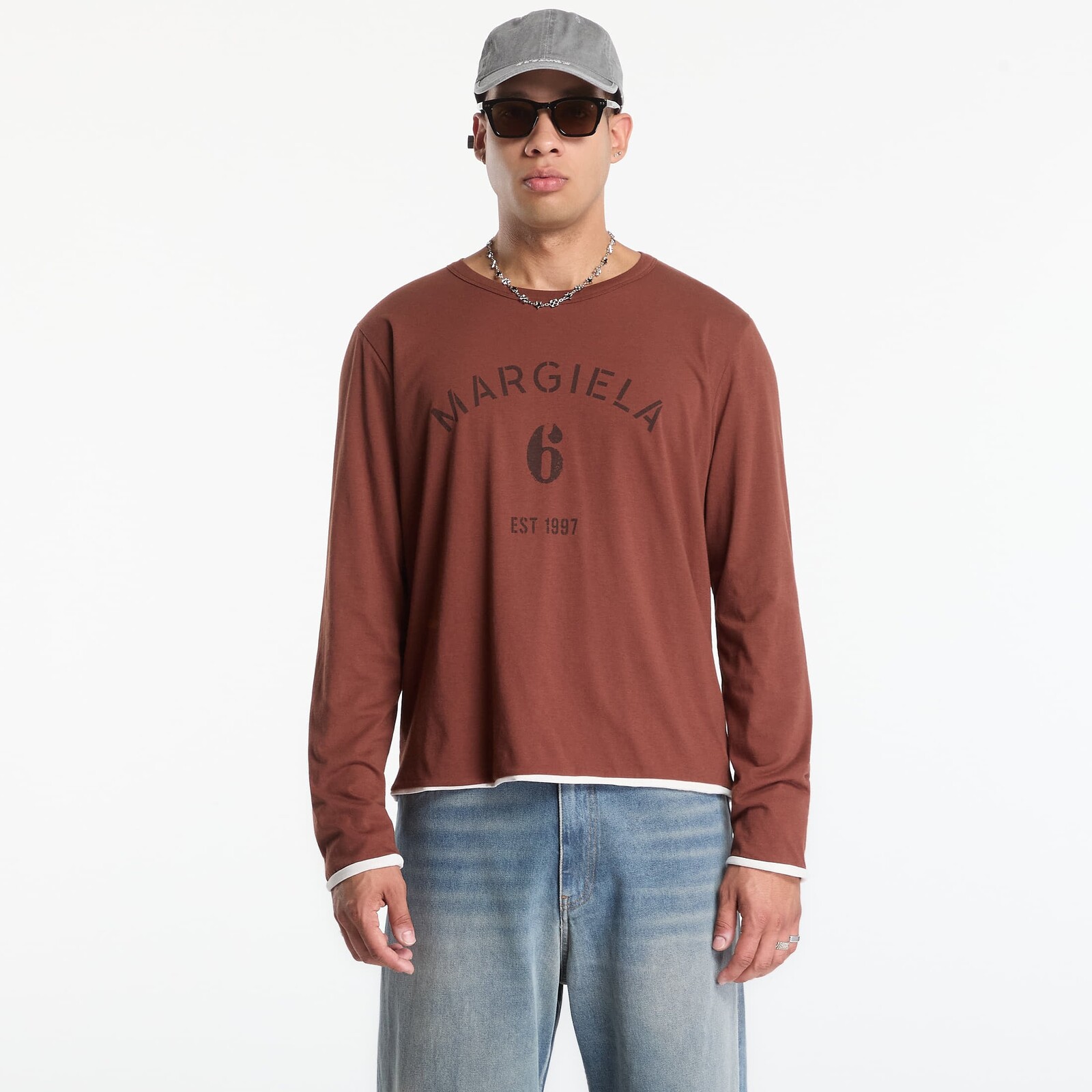 Tričko MM6 Long-Sleeved Top Medium Brown S
