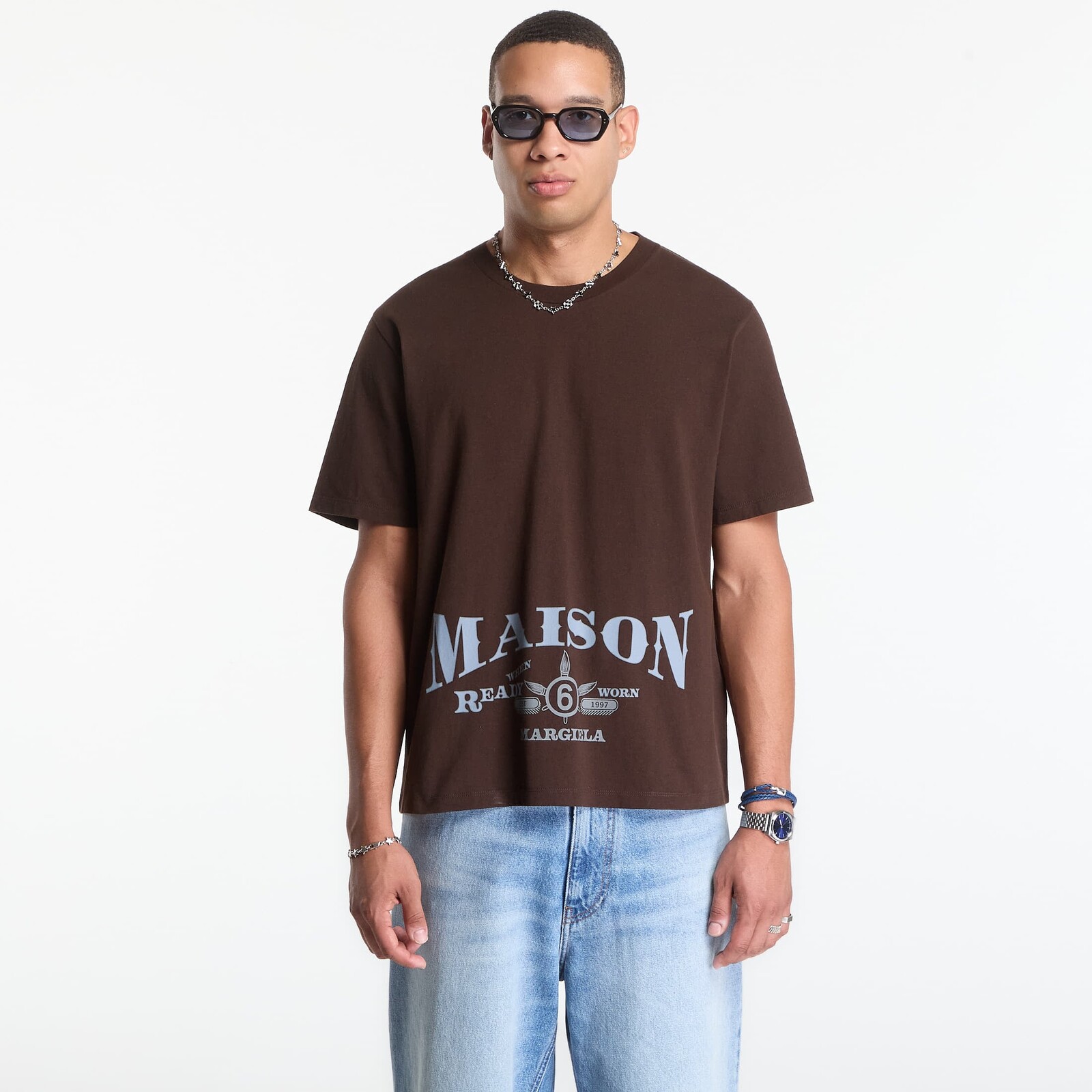 Tričko MM6 T-Shirt Brown S