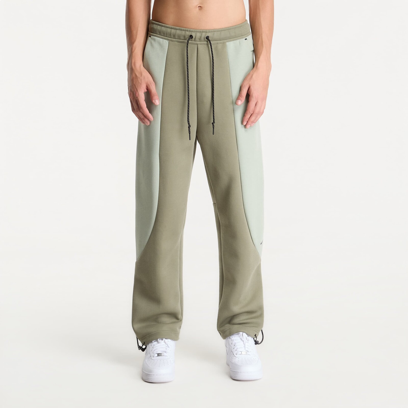 Tepláky Nike Tech Men's Color-Block Open-Hem Fleece Pants Silver Sage/ Jade Horizon/ Black XXL