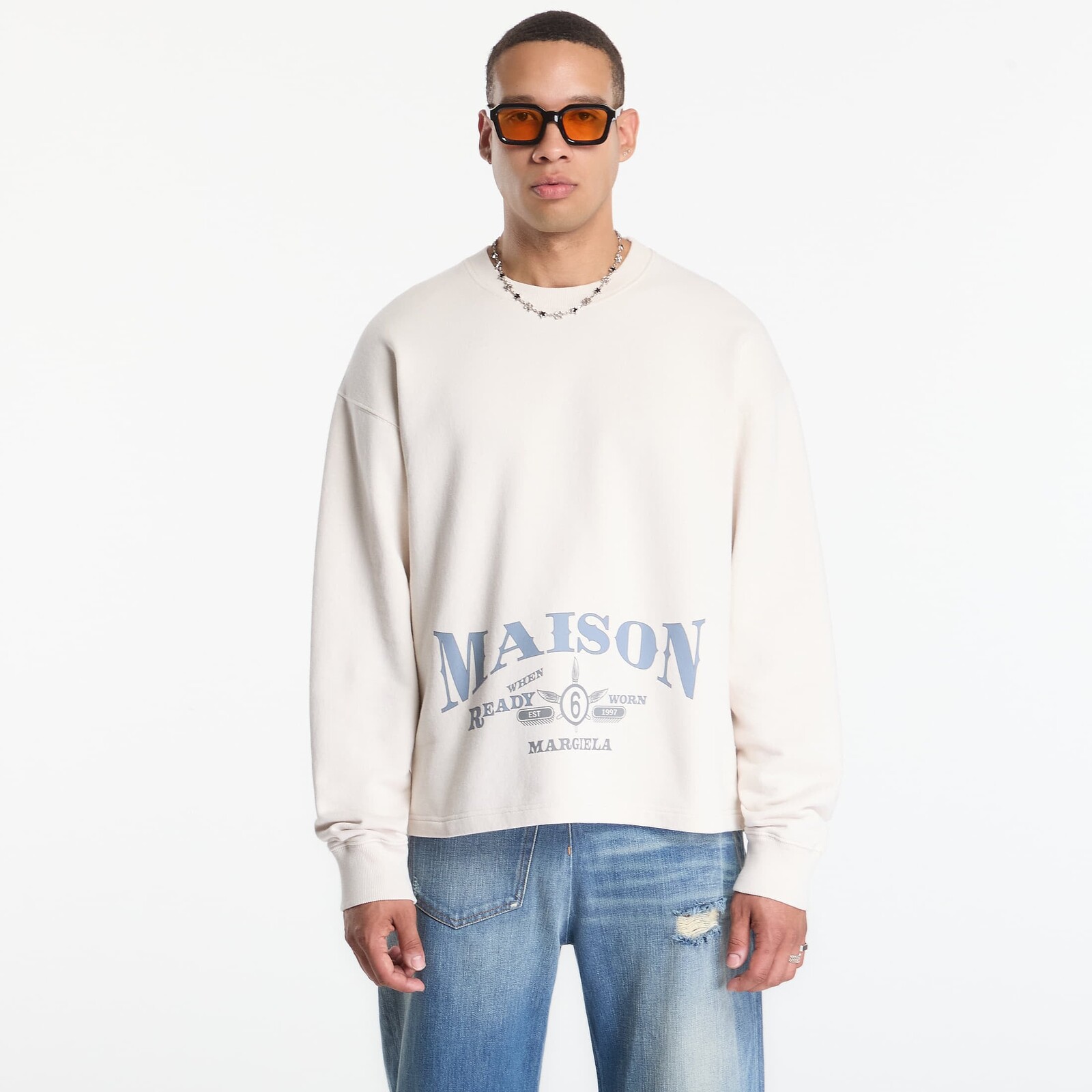 Mikina MM6 Sweatshirt Off White M
