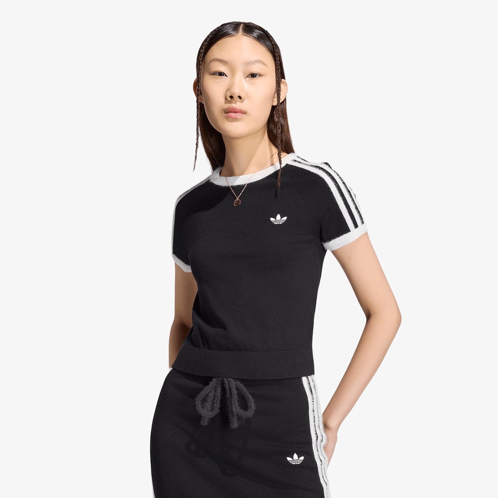 Tričko adidas Knitted T-shirt Black/ White S