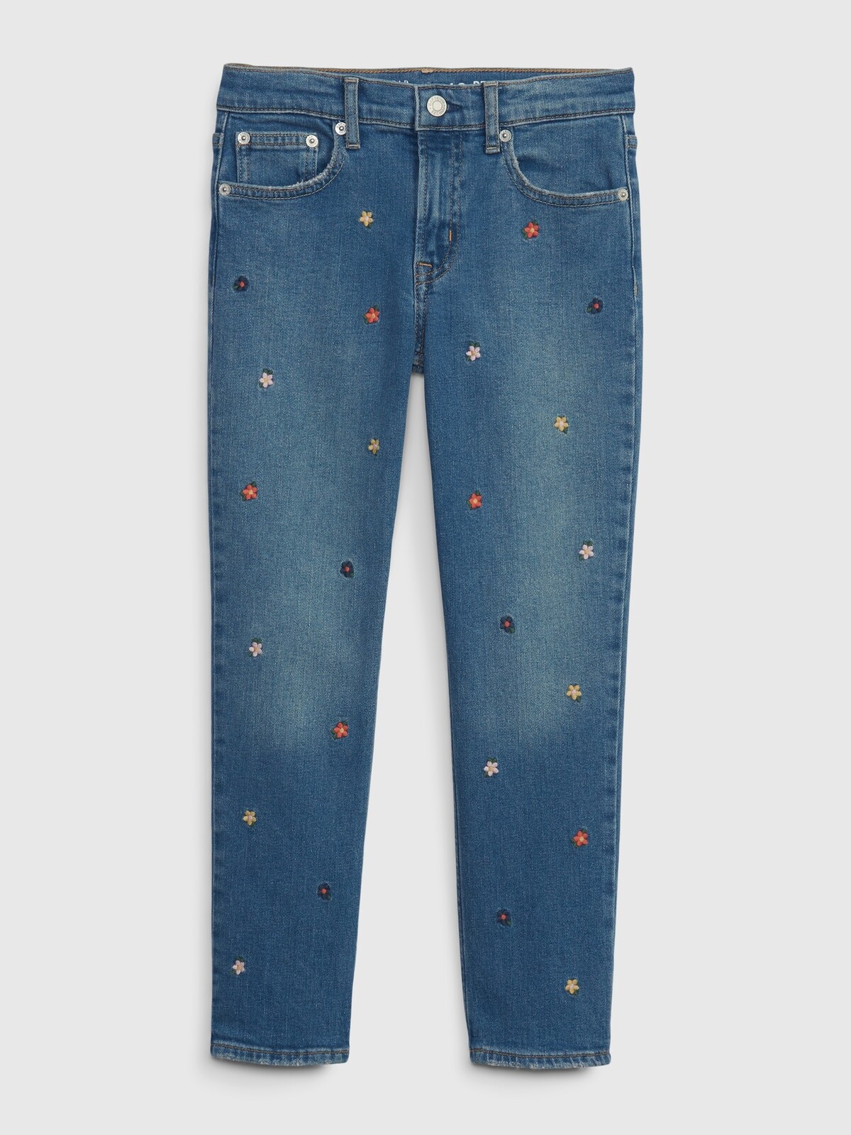 Modré dievčenské rifle GAP slim fit Washwell