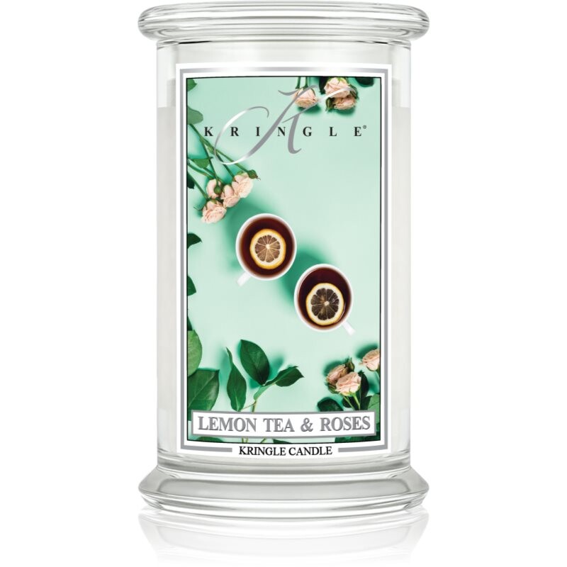 Kringle Candle Classic Lemon Tea & Roses vonná sviečka 623 g