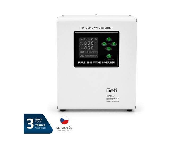 Záložný zdroj napájania GETI GEP301LF sínus 300W s montážou na stenu (500VA)