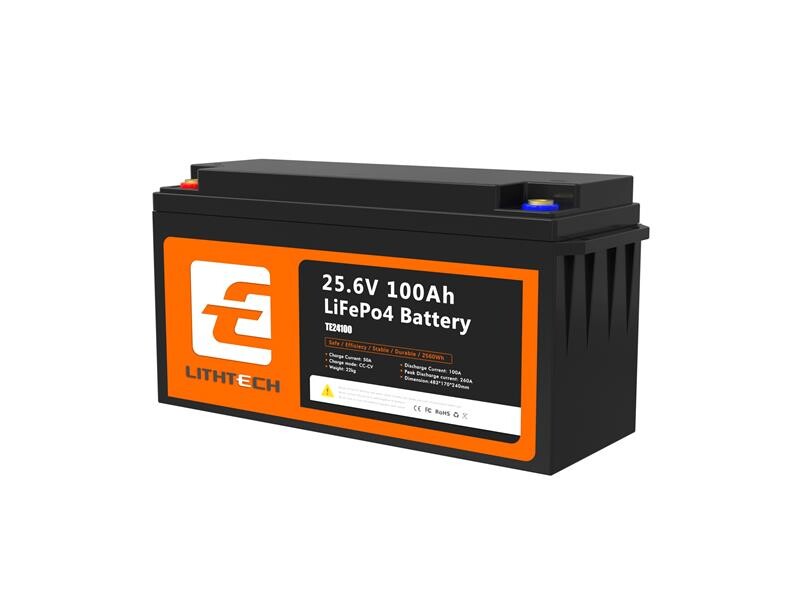 LiFePO4 batéria pre solárne systémy LITHTECH TE24100 25,6 V 100 Ah Bluetooth, BMS, IP66