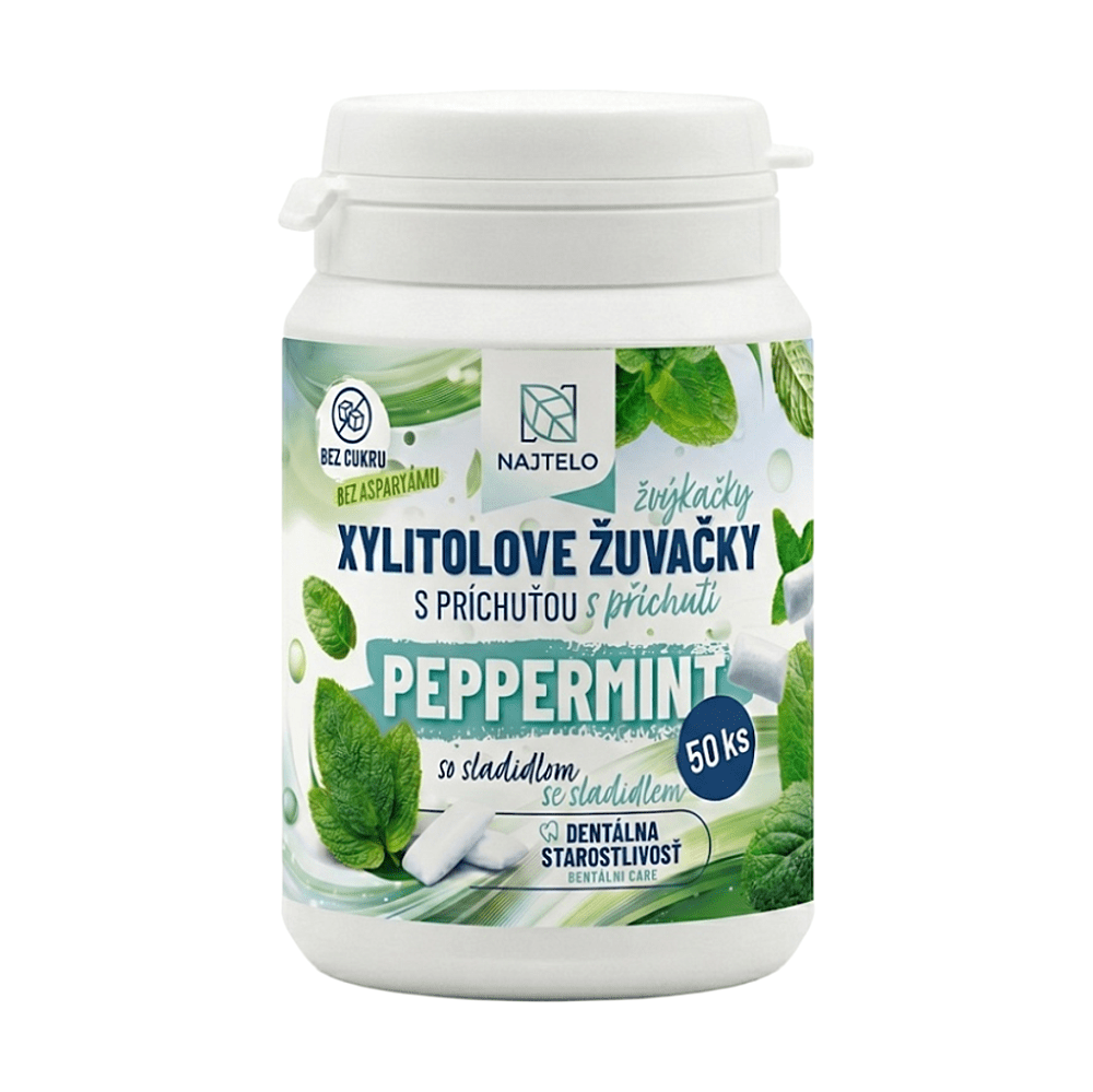 NAJTELO Žuvačky s xylitolom bez aspartámu peppermint 75 g