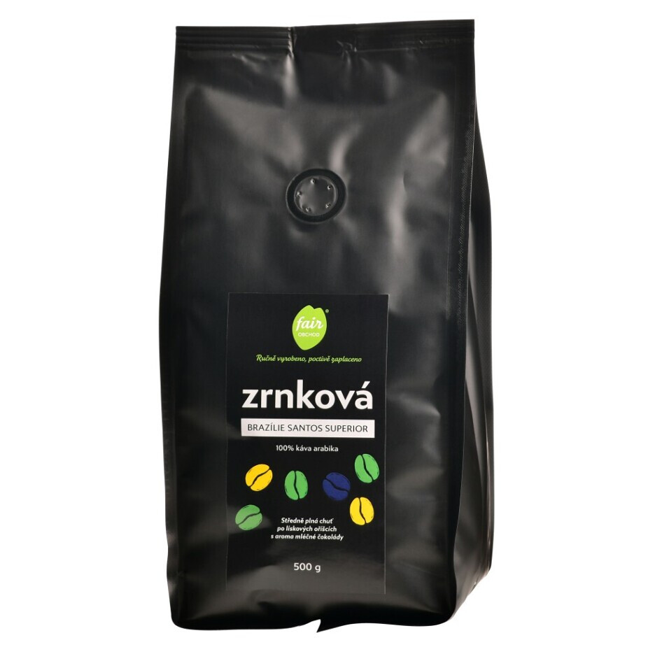 FAIROBCHOD Zrnková káva Brazília Santos Superio 500 g