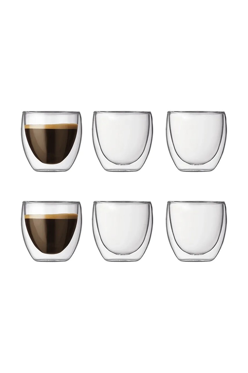 Bodum sada šálok na espresso z borosilikátového skla Pavina 0,08 l