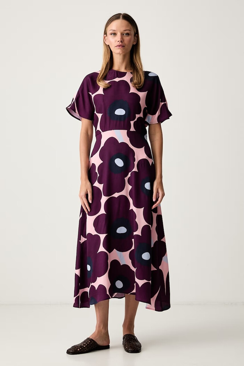 Marimekko šaty s rozšíreným strihom s lyocellom