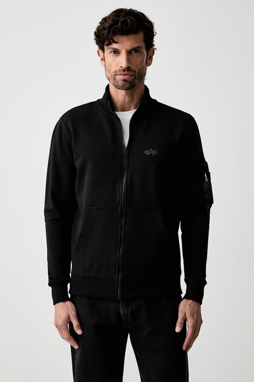Alpha Industries mikina na zips pánska s bavlnou DTM Mid