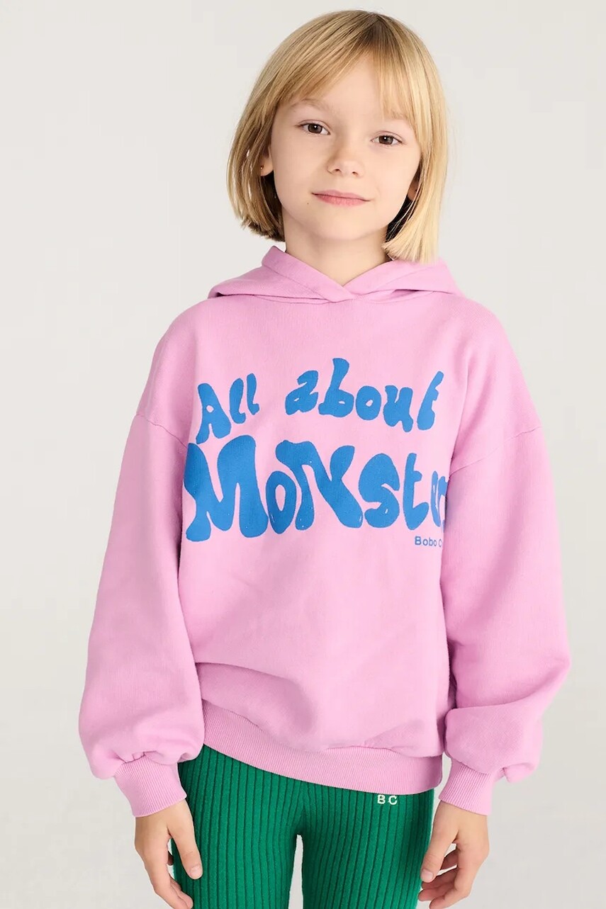 Bobo Choses mikina s kapucňou detská bavlnená All About Monsters