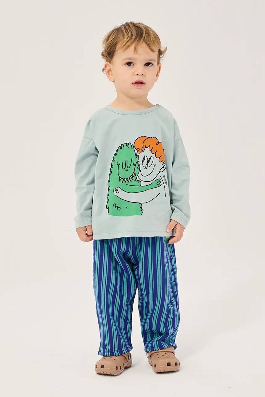 Bobo Choses tričko s dlhým rukávom dojčenské bavlnené Hug Hairy Monster