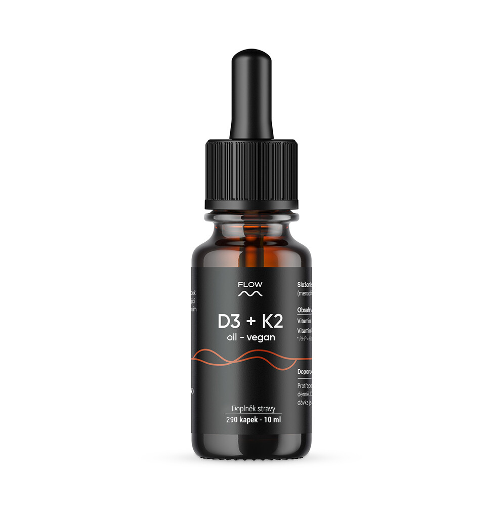 FLOW D3 + K2 Vegan Olej 10 ml