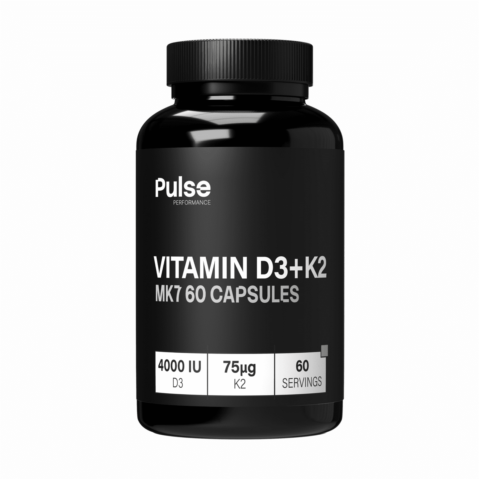 PULSE PERFORMANCE Vitamín D3+K2 MK7 60 kapslí