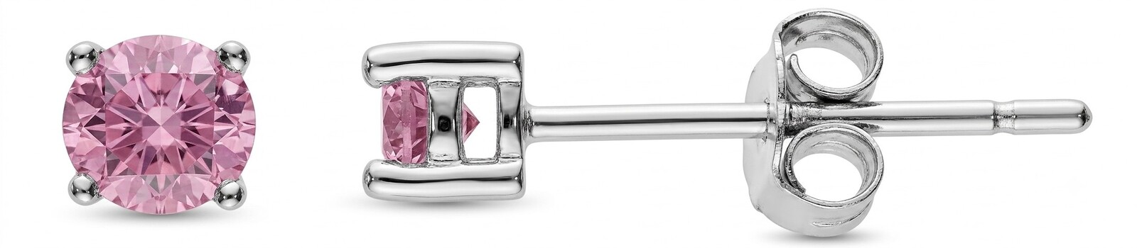Kalace Strieborné kôstky s ružovým kryštálom 014246P