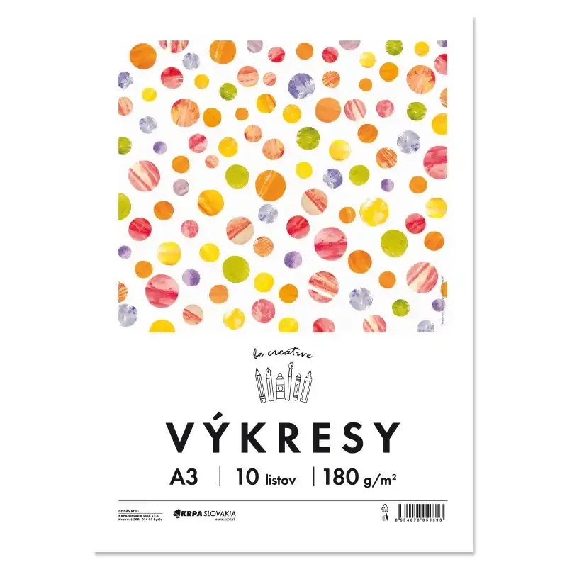 Výkres A3 biely – 180 g/m², 10 listov, fólia