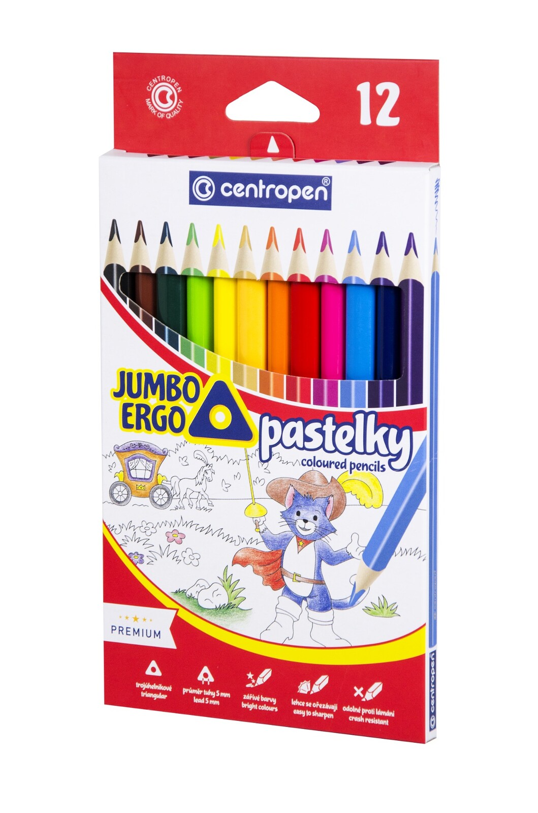 Pastelky Jumbo trojhranné 12 farieb