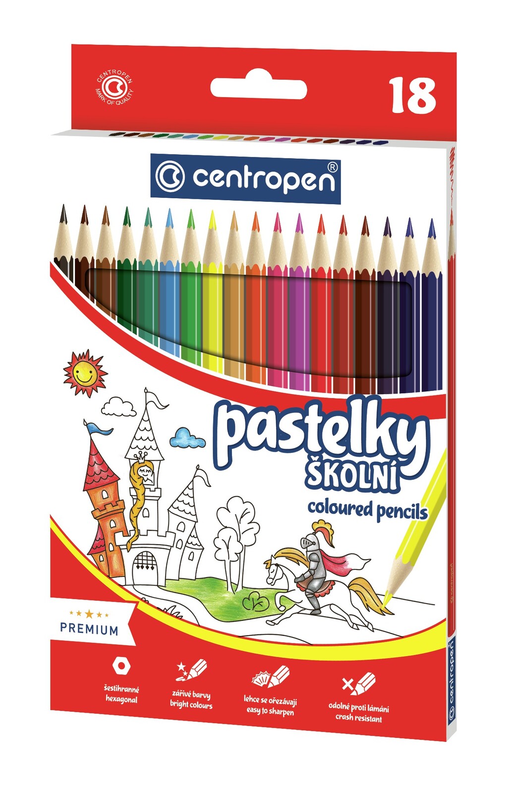 Pastelky šesťhranné 18 farieb